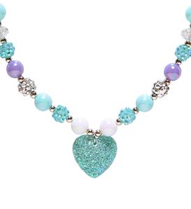 Leuke halsketting met hartje in azuur blauw