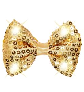 Pailletten strikje met licht, goud