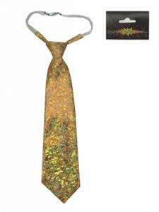 Carnaval-&feest accessoires: Stropdas Goud hologram