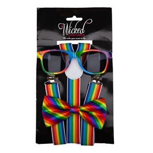 Leuke regenboog verkleed set volwassenen