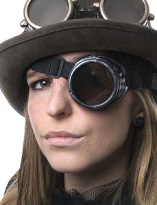 Grappige zwarte monocle steampunk bril