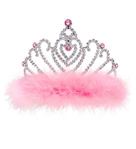 Tiara roze met marabou