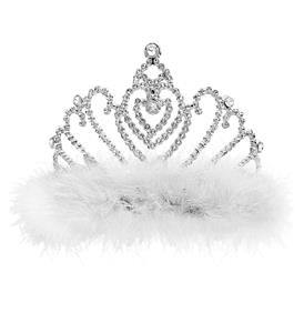 Tiara wit met marabou