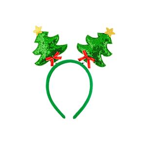 Diadeem met kerstboom boppers