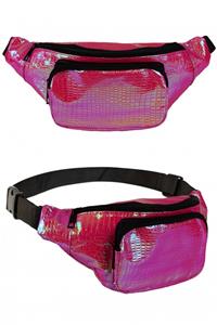 Heuptasje slangeleer print Fuchsia