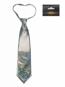 Carnaval-&feest accessoires: Stropdas Zilver Hologram