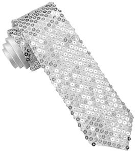 Feestaccessoires: glitter stropdas zilver