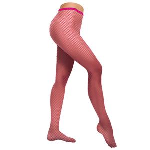 Mooie visnet panty Sara in neon roze