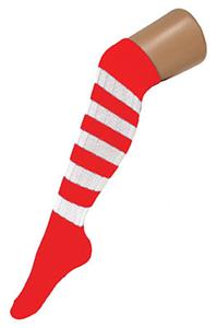 Carnavalsaccessoires: Rood wit gestreepte feest sokken