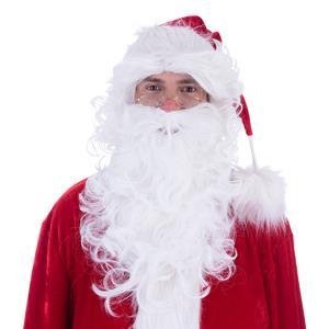 Leuke kerstman baard met pruik