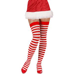 Carnavalsaccessoires Hoge kousen rood met wit