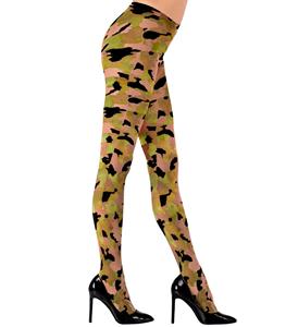 Carnavalsartikelen: Panty camouflage print