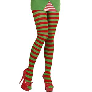 Rood groen gestreepte Elf panty