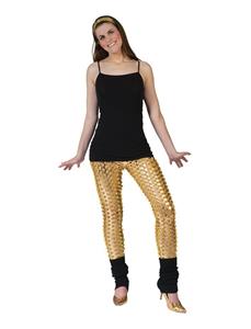 Luxe gouden legging met kleine gaatjes