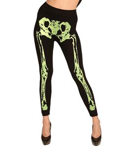 Legging skelet neon groen