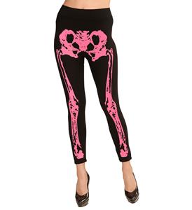 Legging skelet neon roze