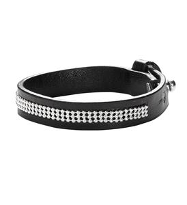 Zwarte party armbandjes met steentjes