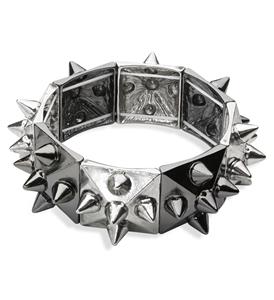 Zwart met zilveren spikes armbandjes voor Rockers