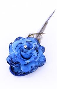 Blauwe bloemen speld als feest corsage