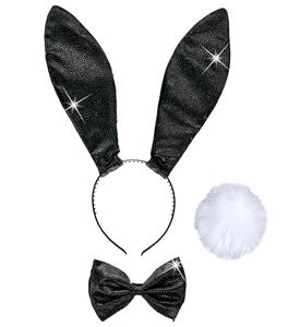 Carnavalsartikelen: Sexy bunny verkleedset zwart