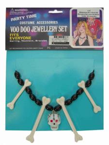 Carnaval-&feest accessoires: Halsketting met botjes en doodskop