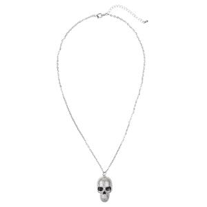 Halloween ketting schedel in zilver