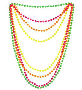 Parelketting set met 4 neon kleuren