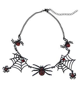 Strass ketting heks met spinnen