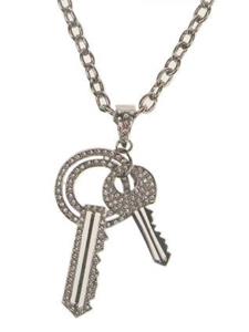 Ketting + 2 sleutels + strass