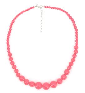 Roze seventies parelketting voor retrokleding