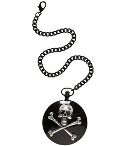 Ruig zak horloge met ketting en ruige doodskop