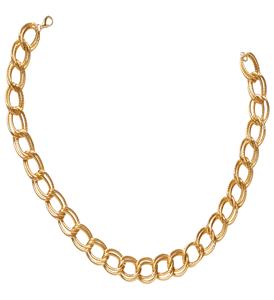 Carnavals-sieraden: Gouden rapper ketting 60cm