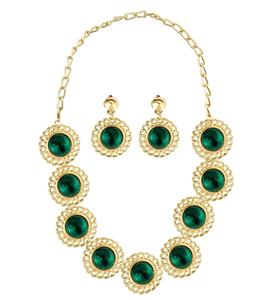 Middeleeuwse koningin sieraden set groen