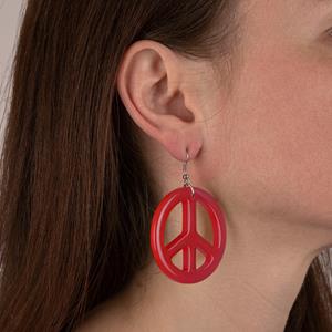 Hippie oorbellen rood budget