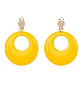 Neon gele seventies oorringen