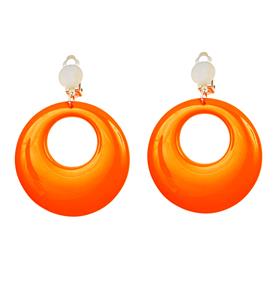 WK oorbellen in neon oranje