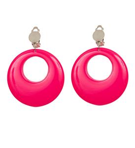 Luxe neon hot pink oorringen