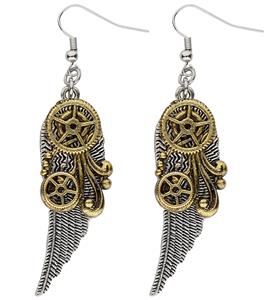 Oorbellen steampunk met vleugels