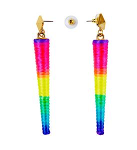 Ijspegel oorbellen in neon kleuren voor carnaval