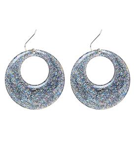 Oorbellen met glitters in zilver