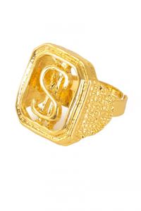 Leuke nep gouden Pimp ring dollar