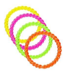 Neon ringen set in vier kleuren