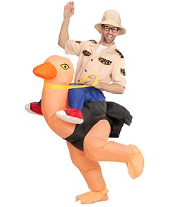 Safari man gedragen door struisvogel pak M/L