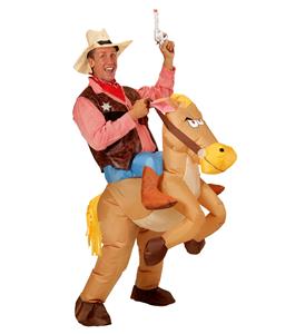 Opblaasbare cowboy paarden pakken voor carnaval M/L