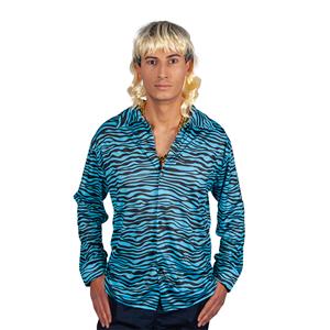 Zebra shirt blauw zwart Exotic