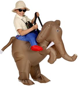 Grappig olifanten pak opblaasbaar kinderen 128-158cm