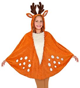 Poncho rendier met muts kinderen 128/164cm