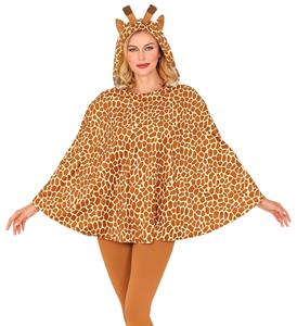 Poncho giraffe met muts volwassenen-S/XL