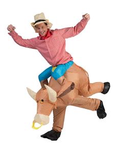 Origineel opblaasbaar stieren pak voor de cowboy M-L