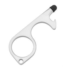 Geeek Contactloze-  Multitool -  Hygiëne -Sleutelhanger - Flesopener Zilver
